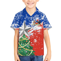 Chile Christmas Hawaiian Shirt with Flag Colors Tree Reindeer Condor and Gift Design - Wonder Print Shop