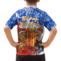 Chile Christmas Kid Hawaiian Shirt with Flag Colors Tree Reindeer Condor and Gift Design - Wonder Print Shop