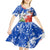 Chile Christmas Kid Short Sleeve Dress with Flag Colors Tree Reindeer Condor and Gift Design - Wonder Print Shop
