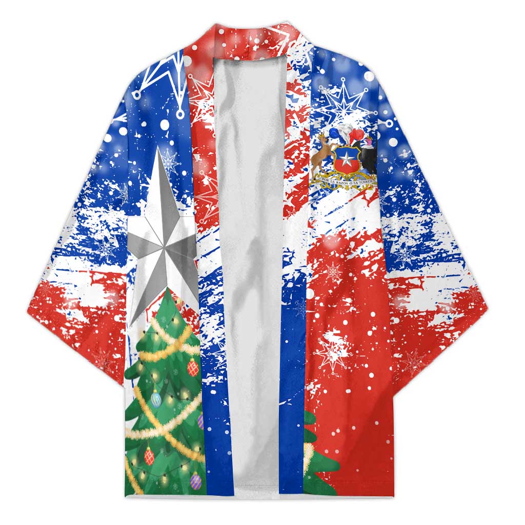 Chile Christmas Kimono with Flag Colors Tree Reindeer Condor and Gift Design - Wonder Print Shop