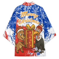Chile Christmas Kimono with Flag Colors Tree Reindeer Condor and Gift Design - Wonder Print Shop