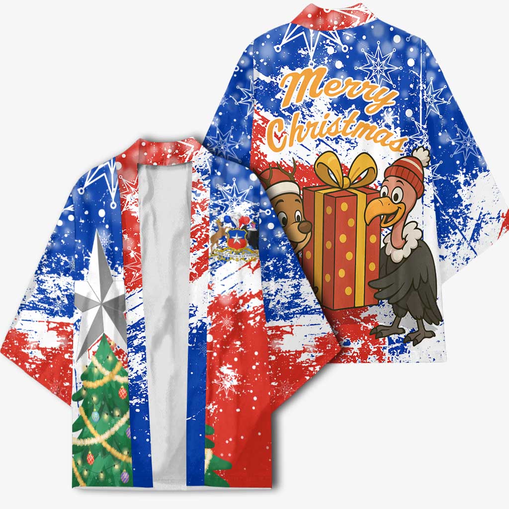 Chile Christmas Kimono with Flag Colors Tree Reindeer Condor and Gift Design - Wonder Print Shop