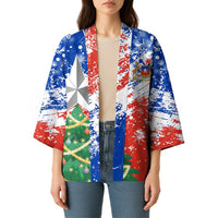 Chile Christmas Kimono with Flag Colors Tree Reindeer Condor and Gift Design - Wonder Print Shop