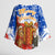 Chile Christmas Kimono Sleeve Blouse with Flag Colors Tree Reindeer Condor and Gift Design - Wonder Print Shop