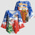 Chile Christmas Kimono Sleeve Blouse with Flag Colors Tree Reindeer Condor and Gift Design - Wonder Print Shop