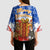 Chile Christmas Kimono Sleeve Blouse with Flag Colors Tree Reindeer Condor and Gift Design - Wonder Print Shop