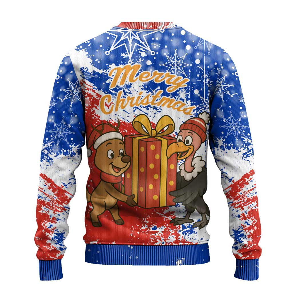 Chile Christmas Ugly Christmas Sweater with Flag Colors Tree Reindeer Condor and Gift Design - Wonder Print Shop