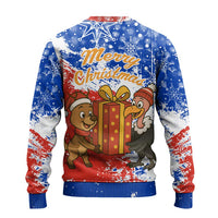 Chile Christmas Ugly Christmas Sweater with Flag Colors Tree Reindeer Condor and Gift Design - Wonder Print Shop