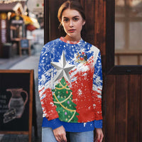 Chile Christmas Ugly Christmas Sweater with Flag Colors Tree Reindeer Condor and Gift Design - Wonder Print Shop
