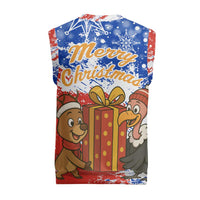 Chile Christmas Knitted V-Neck Vest with Flag Colors Tree Reindeer Condor and Gift Design - Wonder Print Shop