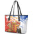 Chile Christmas Leather Tote Bag with Flag Colors Tree Reindeer Condor and Gift Design - Wonder Print Shop