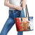 Chile Christmas Leather Tote Bag with Flag Colors Tree Reindeer Condor and Gift Design - Wonder Print Shop
