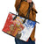 Chile Christmas Leather Tote Bag with Flag Colors Tree Reindeer Condor and Gift Design - Wonder Print Shop