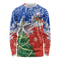 Chile Christmas Long Sleeve Shirt with Flag Colors Tree Reindeer Condor and Gift Design - Wonder Print Shop