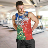 Chile Christmas Men Tank Top with Flag Colors Tree Reindeer Condor and Gift Design - Wonder Print Shop