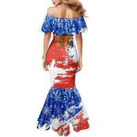 Chile Christmas Mermaid Dress with Flag Colors Tree Reindeer Condor and Gift Design - Wonder Print Shop