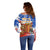 Chile Christmas Off Shoulder Sweater with Flag Colors Tree Reindeer Condor and Gift Design - Wonder Print Shop