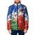Chile Christmas Padded Jacket with Flag Colors Tree Reindeer Condor and Gift Design - Wonder Print Shop