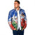 Chile Christmas Padded Jacket with Flag Colors Tree Reindeer Condor and Gift Design - Wonder Print Shop