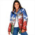 Chile Christmas Padded Jacket with Flag Colors Tree Reindeer Condor and Gift Design - Wonder Print Shop