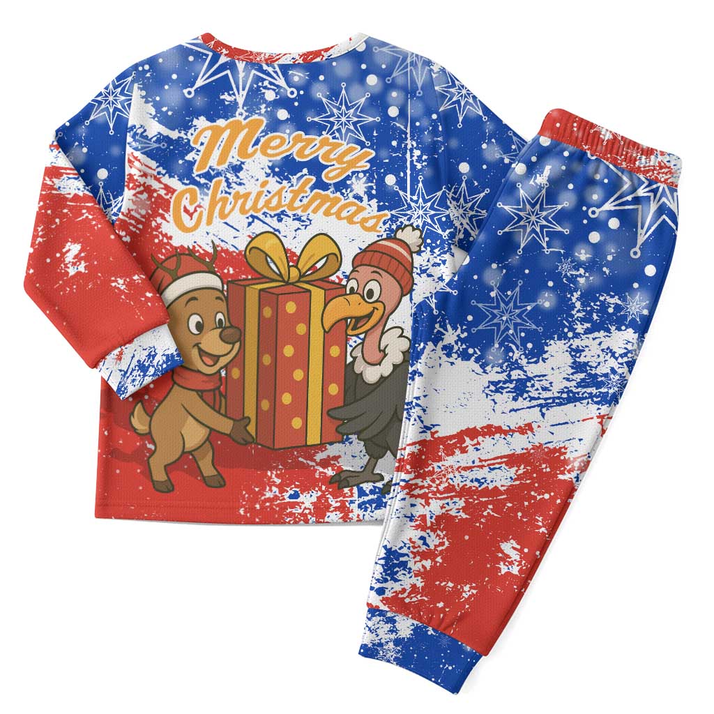 Chile Christmas Pajama Set with Flag Colors Tree Reindeer Condor and Gift Design - Wonder Print Shop