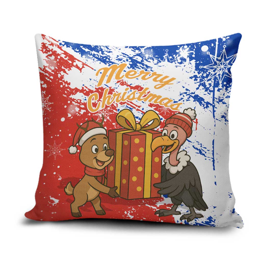Chile Christmas Pillow Cover with Flag Colors Tree Reindeer Condor and Gift Design - Wonder Print Shop
