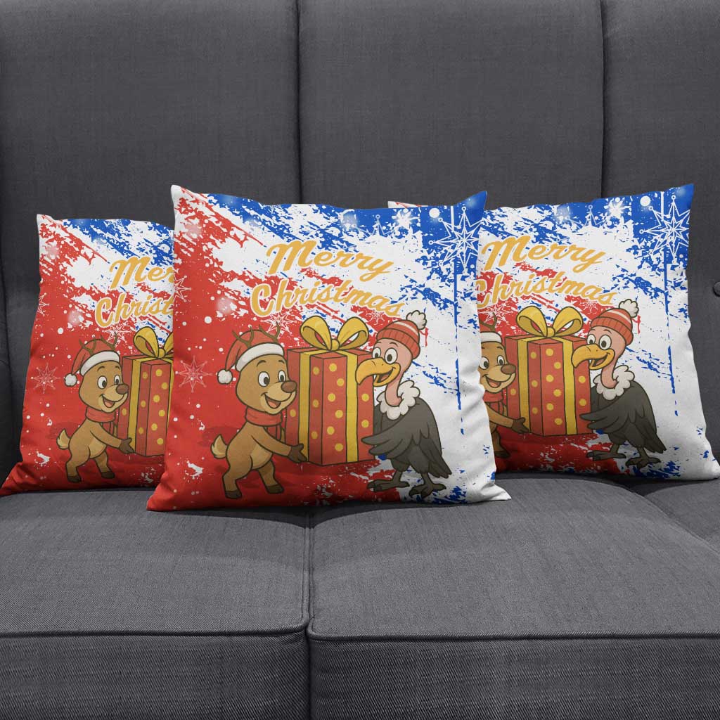Chile Christmas Pillow Cover with Flag Colors Tree Reindeer Condor and Gift Design - Wonder Print Shop