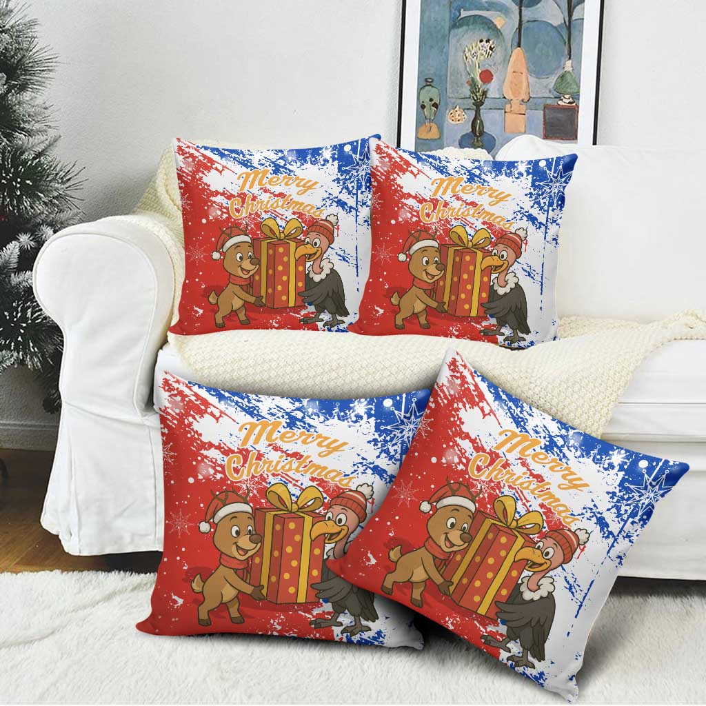 Chile Christmas Pillow Cover with Flag Colors Tree Reindeer Condor and Gift Design - Wonder Print Shop
