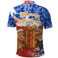 Chile Christmas Polo Shirt with Flag Colors Tree Reindeer Condor and Gift Design - Wonder Print Shop