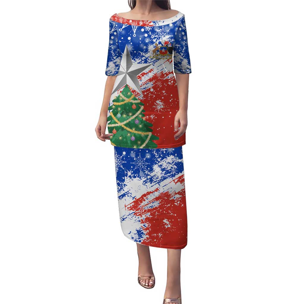 Chile Christmas Puletasi with Flag Colors Tree Reindeer Condor and Gift Design - Wonder Print Shop