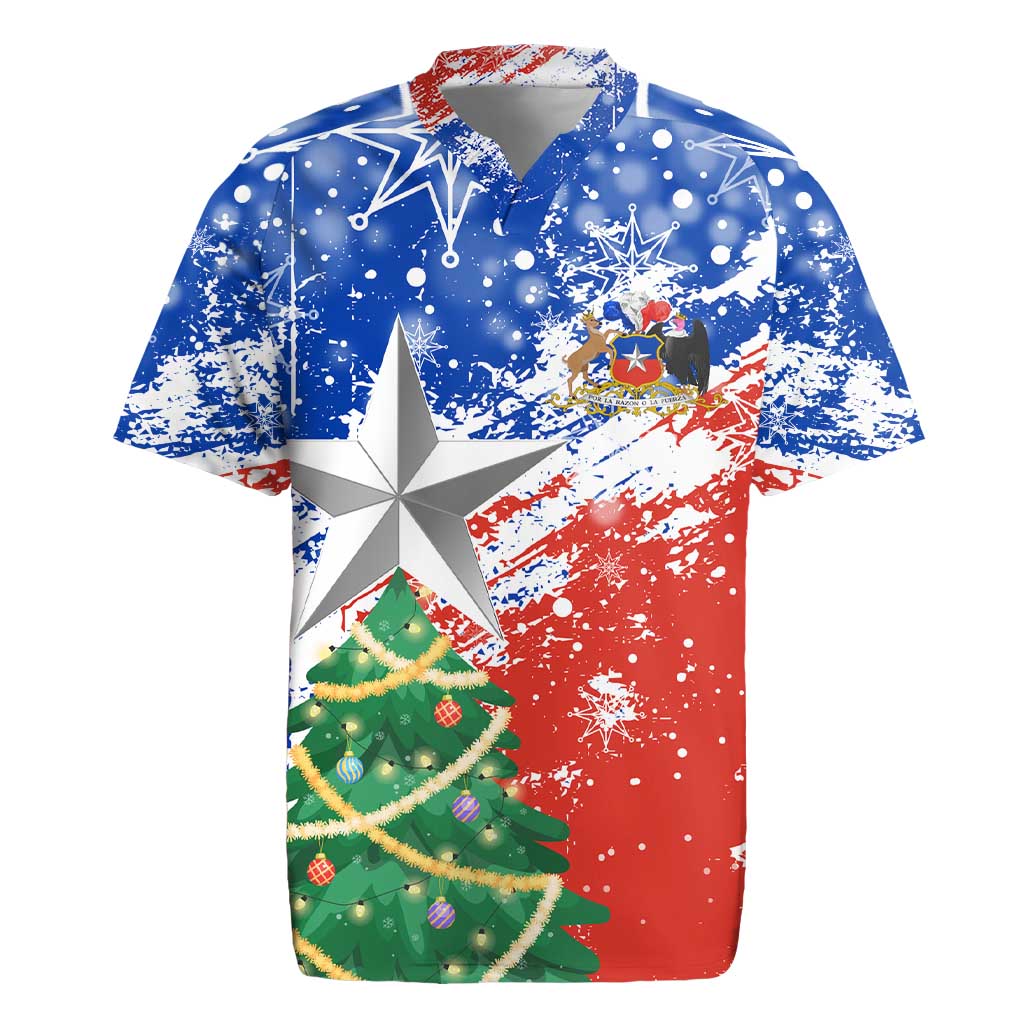 Chile Christmas Rugby Jersey with Flag Colors Tree Reindeer Condor and Gift Design - Wonder Print Shop