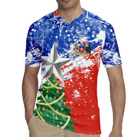 Chile Christmas Rugby Jersey with Flag Colors Tree Reindeer Condor and Gift Design - Wonder Print Shop