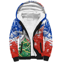 Chile Christmas Sherpa Hoodie with Flag Colors Tree Reindeer Condor and Gift Design - Wonder Print Shop