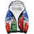 Chile Christmas Sherpa Hoodie with Flag Colors Tree Reindeer Condor and Gift Design - Wonder Print Shop