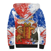 Chile Christmas Sherpa Hoodie with Flag Colors Tree Reindeer Condor and Gift Design - Wonder Print Shop
