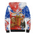 Chile Christmas Sherpa Hoodie with Flag Colors Tree Reindeer Condor and Gift Design - Wonder Print Shop