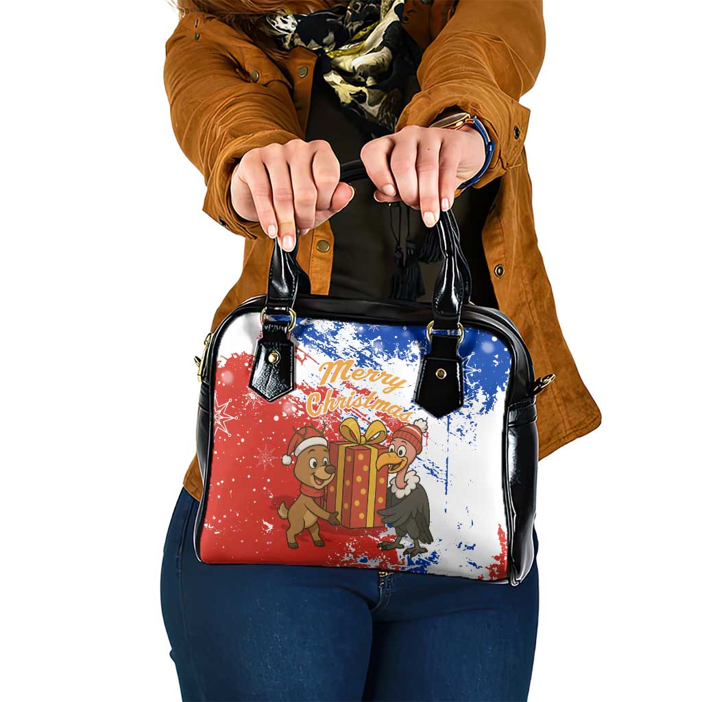 Chile Christmas Shoulder Handbag with Flag Colors Tree Reindeer Condor and Gift Design - Wonder Print Shop