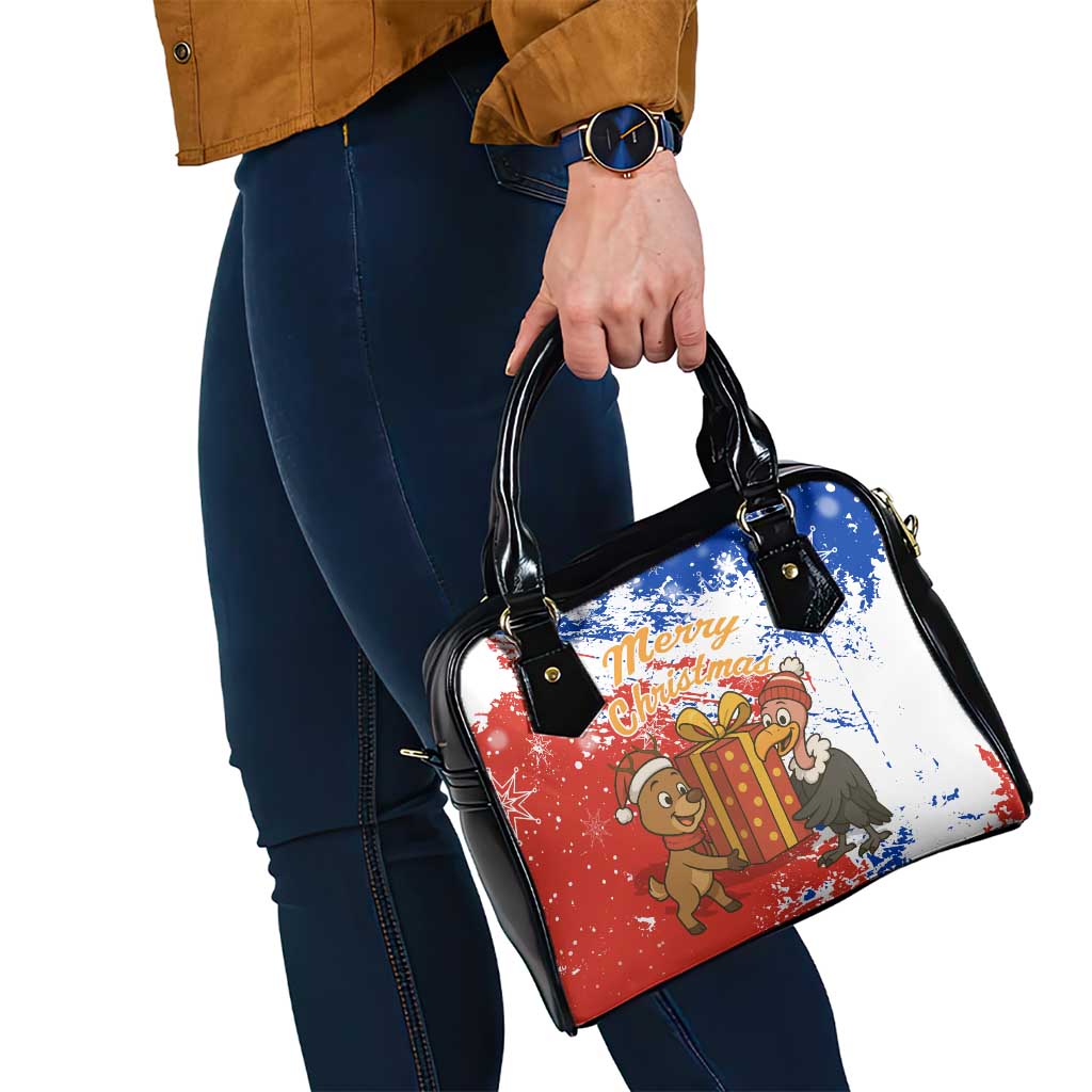 Chile Christmas Shoulder Handbag with Flag Colors Tree Reindeer Condor and Gift Design - Wonder Print Shop
