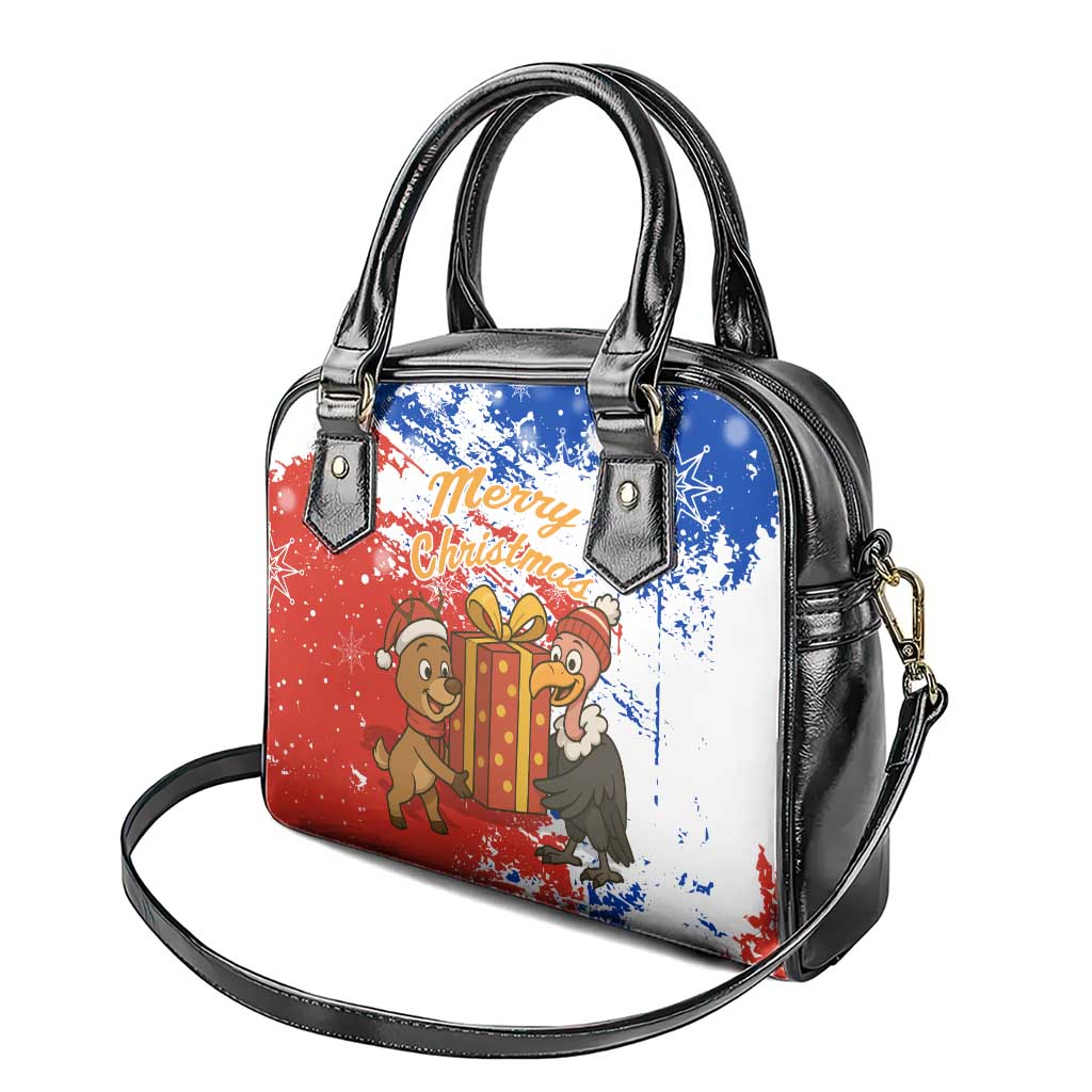 Chile Christmas Shoulder Handbag with Flag Colors Tree Reindeer Condor and Gift Design - Wonder Print Shop