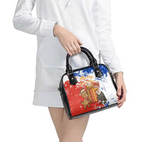 Chile Christmas Shoulder Handbag with Flag Colors Tree Reindeer Condor and Gift Design - Wonder Print Shop
