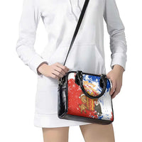 Chile Christmas Shoulder Handbag with Flag Colors Tree Reindeer Condor and Gift Design - Wonder Print Shop