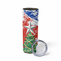 Chile Christmas Skinny Tumbler with Flag Colors Tree Reindeer Condor and Gift Design - Wonder Print Shop