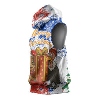 Chile Christmas Sleeveless Hoodie with Flag Colors Tree Reindeer Condor and Gift Design - Wonder Print Shop