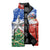 Chile Christmas Sleeveless Puffer Jacket with Flag Colors Tree Reindeer Condor and Gift Design - Wonder Print Shop