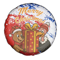 Chile Christmas Spare Tire Cover with Flag Colors Tree Reindeer Condor and Gift Design - Wonder Print Shop