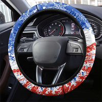 Chile Christmas Steering Wheel Cover with Flag Colors Tree Reindeer Condor and Gift Design - Wonder Print Shop