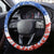 Chile Christmas Steering Wheel Cover with Flag Colors Tree Reindeer Condor and Gift Design - Wonder Print Shop