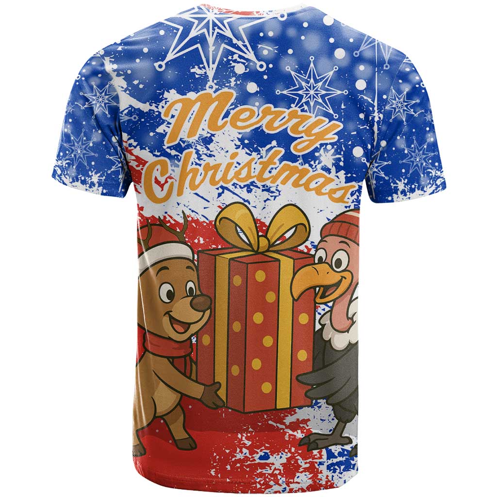 Chile Christmas T Shirt with Flag Colors Tree Reindeer Condor and Gift Design - Wonder Print Shop