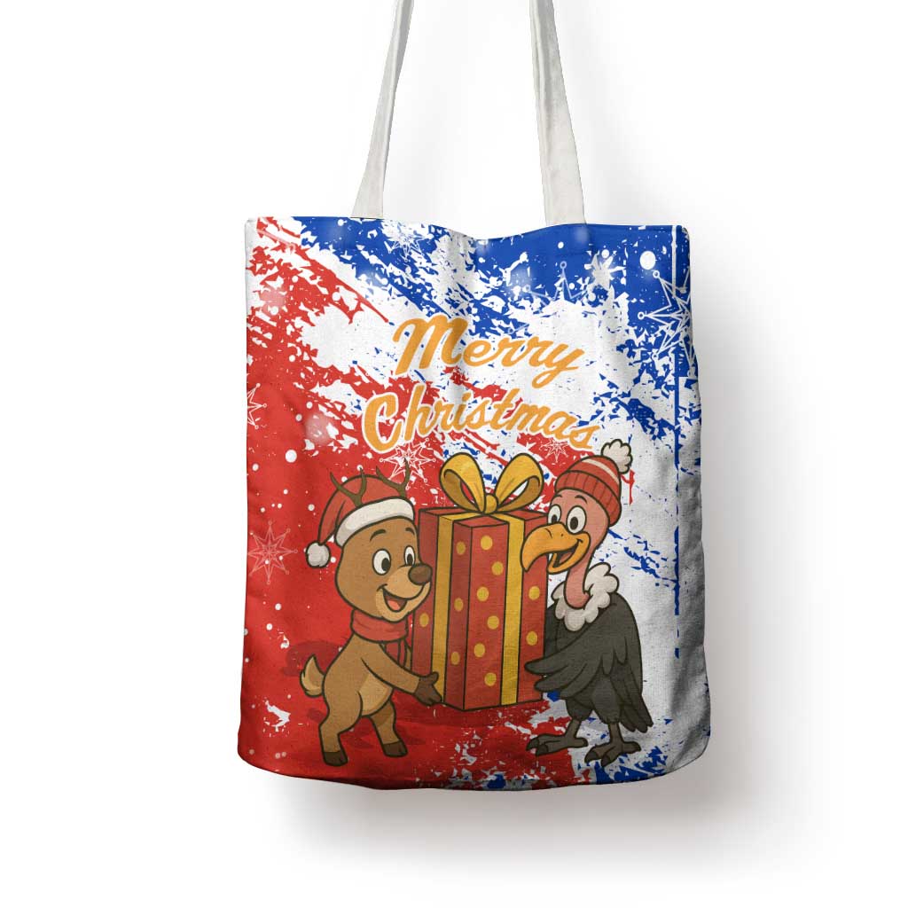 Chile Christmas Tote Bag with Flag Colors Tree Reindeer Condor and Gift Design - Wonder Print Shop