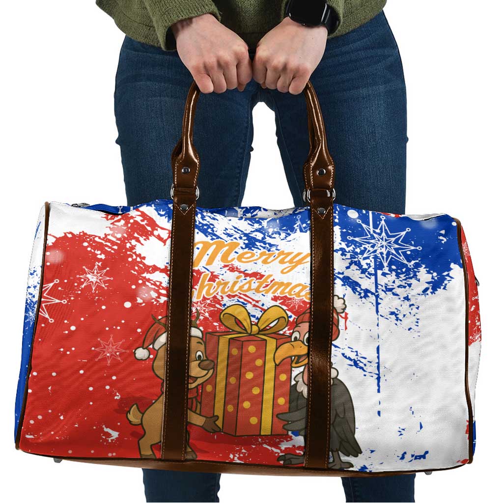 Chile Christmas Travel Bag with Flag Colors Tree Reindeer Condor and Gift Design - Wonder Print Shop
